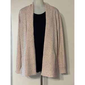 Chloe +‎ Jasmine Pink Speckled Open Front Cardigan Sweater XL NWT very nice!!